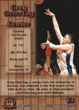 1995 Pacific Prisms - Blue #13 Greg Ostertag Back