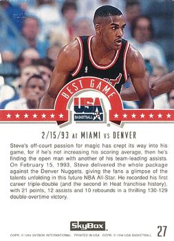 1994 SkyBox USA - Gold #27 Steve Smith Back