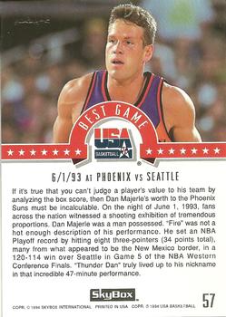 1994 SkyBox USA - Gold #57 Dan Majerle Back