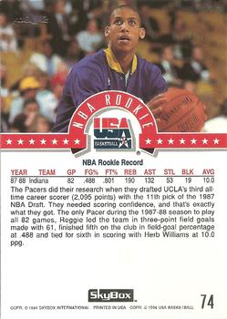 1994 SkyBox USA - Gold #74 Reggie Miller Back