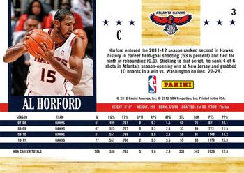 2011-12 Hoops #3 Al Horford Back
