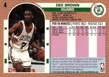 1992-93 Fleer Drake's #4 Dee Brown Back