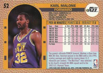 1992-93 Fleer Drake's #52 Karl Malone Back