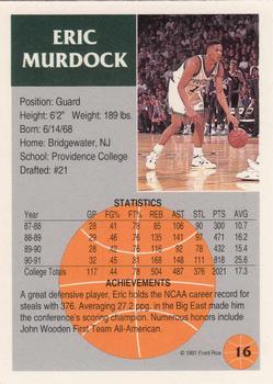 1991 Front Row #16 Eric Murdock Back