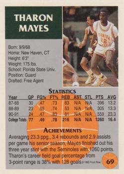 1991 Front Row Update #69 Tharon Mayes Back