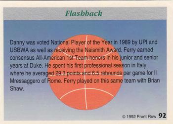 1991-92 Front Row Premier #92 Danny Ferry Back