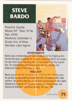 1991 Front Row Italian/English #75 Steve Bardo Back