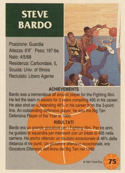 1991 Front Row Italian/English - Gold #75 Steve Bardo Back
