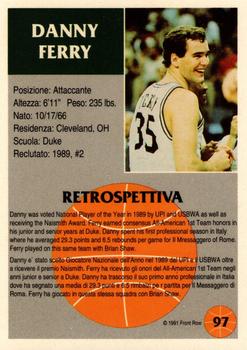 1991 Front Row Italian/English - Gold #97 Danny Ferry Back