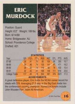 1991 Front Row - Silver #16 Eric Murdock Back