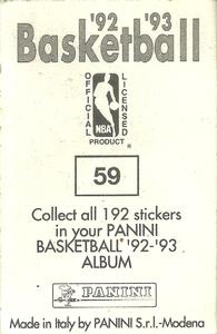 1992-93 Panini Stickers #59 Shawn Kemp Back