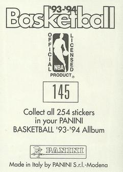 1993-94 Panini Stickers #145 Larry Johnson  Back