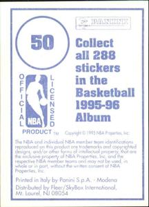1995-96 Panini Stickers #50 Jeff Malone  Back