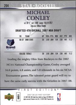 2007-08 Upper Deck First Edition #204 Mike Conley Back