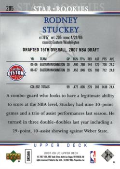 2007-08 Upper Deck #205 Rodney Stuckey Back