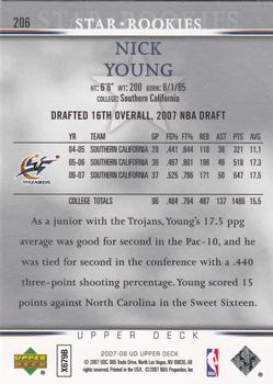 2007-08 Upper Deck #206 Nick Young Back