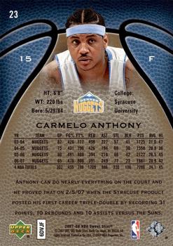 2007-08 Upper Deck Sweet Shot #23 Carmelo Anthony Back