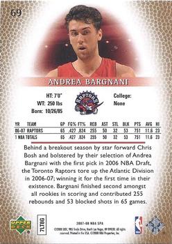 2007-08 SP Authentic #69 Andrea Bargnani Back