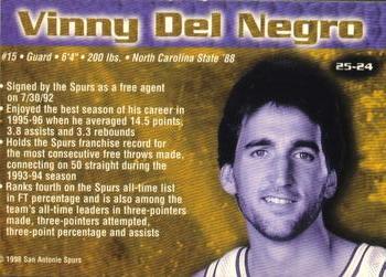 1998 San Antonio Spurs 25th Anniversary Team #25-24 Vinny Del Negro Back