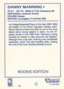 1988 Kenner Starting Lineup Cards #3538119060 Danny Manning Back