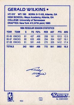 1988 Kenner Starting Lineup Cards #3538104020 Gerald Wilkins Back