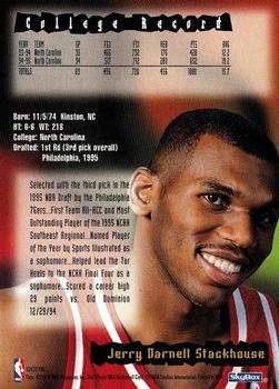 1996 Kenner/Hoops Starting Lineup Cards #53022700 Jerry Stackhouse Back