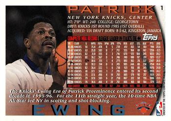 1997 Kenner/Topps/Upper Deck Starting Lineup Cards #1 Patrick Ewing Back
