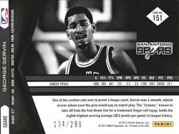 2011-12 Panini Limited #151 George Gervin Back