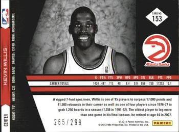 2011-12 Panini Limited #153 Kevin Willis Back