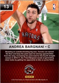 2011-12 Hoops - Bigs #13 Andrea Bargnani Back