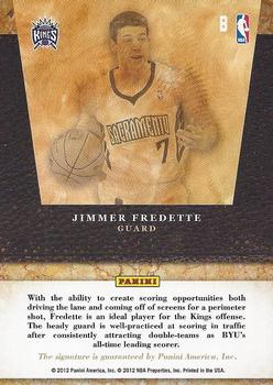 2011-12 Panini Limited - 2011 Draft Pick Redemptions Autographs #8 Jimmer Fredette Back