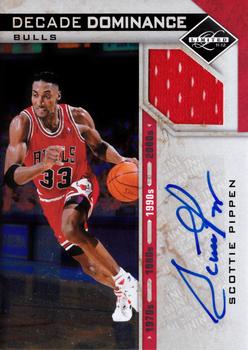 2011-12 Panini Limited - Decade Dominance Materials Signatures #14 Scottie Pippen Front