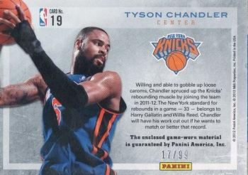 2011-12 Panini Limited - Glass Cleaners Materials #19 Tyson Chandler Back