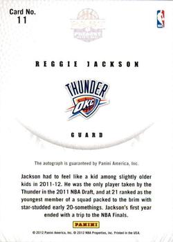 2011-12 Panini Past & Present - 2011 Draft Pick Redemptions Autographs #11 Reggie Jackson Back