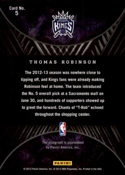 2011-12 Panini Past & Present - 2012 Draft Pick Redemptions #5 Thomas Robinson Back