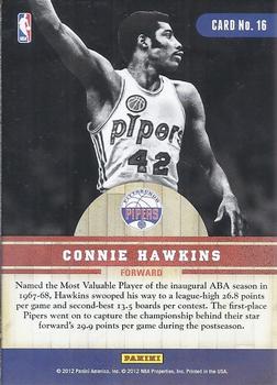 2011-12 Panini Past & Present - Changing Times #16 Connie Hawkins Back