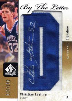 2011-12 SP Authentic - By the Letter #BL-CL Christian Laettner Front