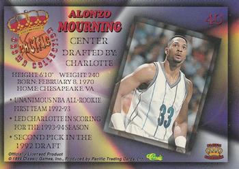 1994 Pacific Prisms #40 Alonzo Mourning Back