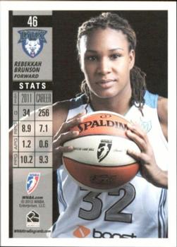 2012 Rittenhouse WNBA #46 Rebekkah Brunson Back