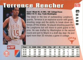 1995 Collect-A-Card #69 Terrence Rencher Back