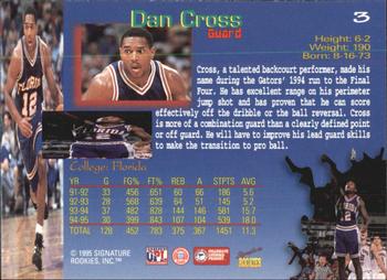 1995 Signature Rookies Draft Day #3 Dan Cross Back