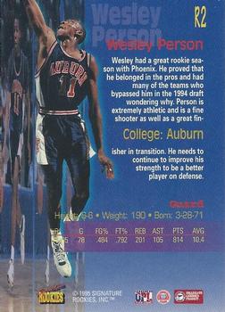 1995 Signature Rookies Draft Day - Reflections #R2 Wesley Person Back