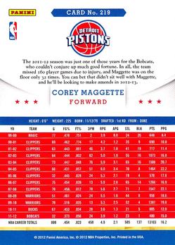 2012-13 Hoops #219 Corey Maggette Back