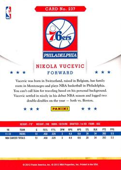 2012-13 Hoops #237 Nikola Vucevic Back