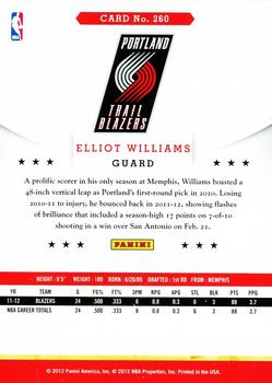 2012-13 Hoops #260 Elliot Williams Back