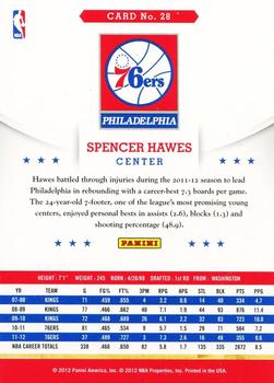 2012-13 Hoops #28 Spencer Hawes Back