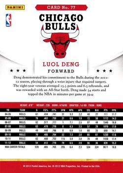 2012-13 Hoops #77 Luol Deng Back