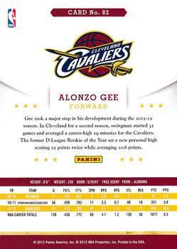 2012-13 Hoops #82 Alonzo Gee Back