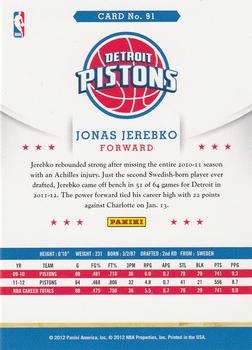 2012-13 Hoops #91 Jonas Jerebko Back