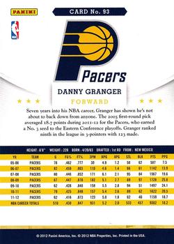 2012-13 Hoops #93 Danny Granger Back
